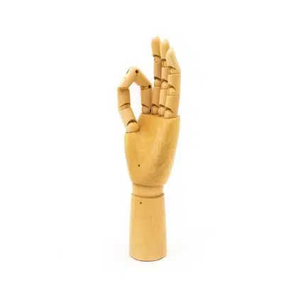 Mano masculina madera articulada 28 cm