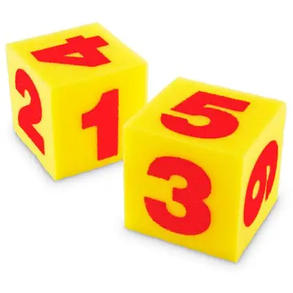 Dados de espuma 2 unidades números 13 cm